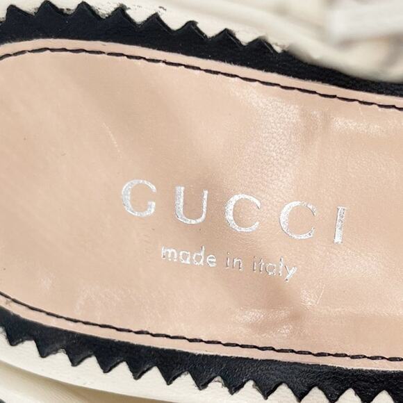 Gucci Mystic White Janaya Interlocking GG Studs Ankle Strap Sandals EU 38.5 - Picture 10 of 16